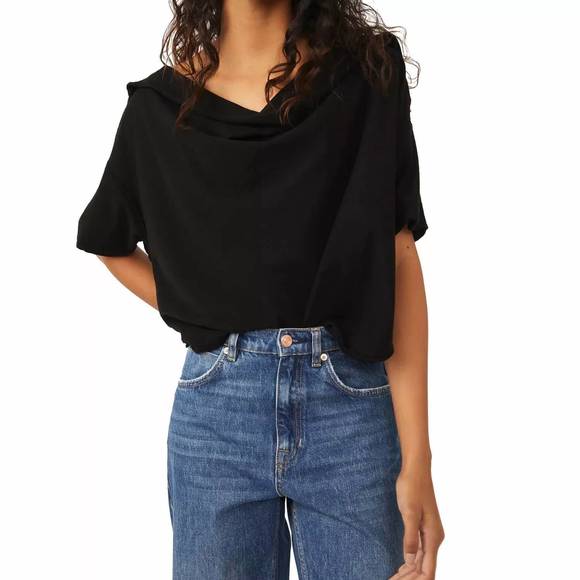 NEW FREE PEOPLE just chill tee in black - Picture 1 of 4
